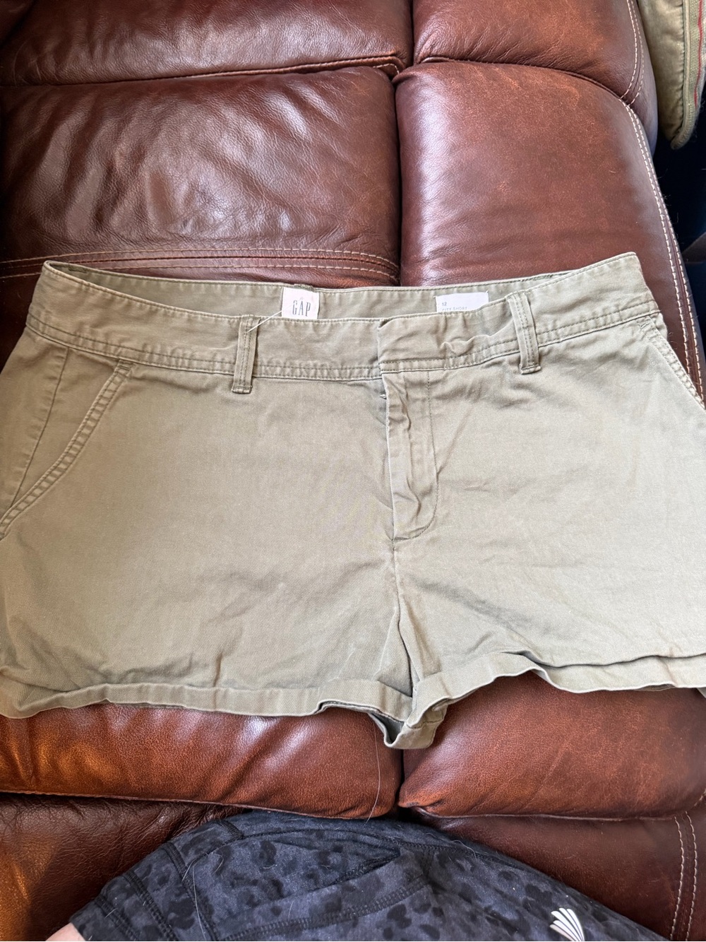 GAP Olive Green Women's Cotton Bermuda Shorts
